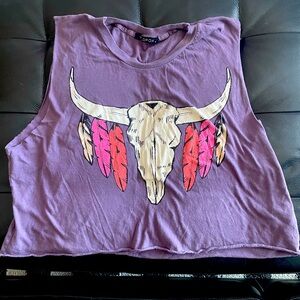 Wildfox tank top bull skull